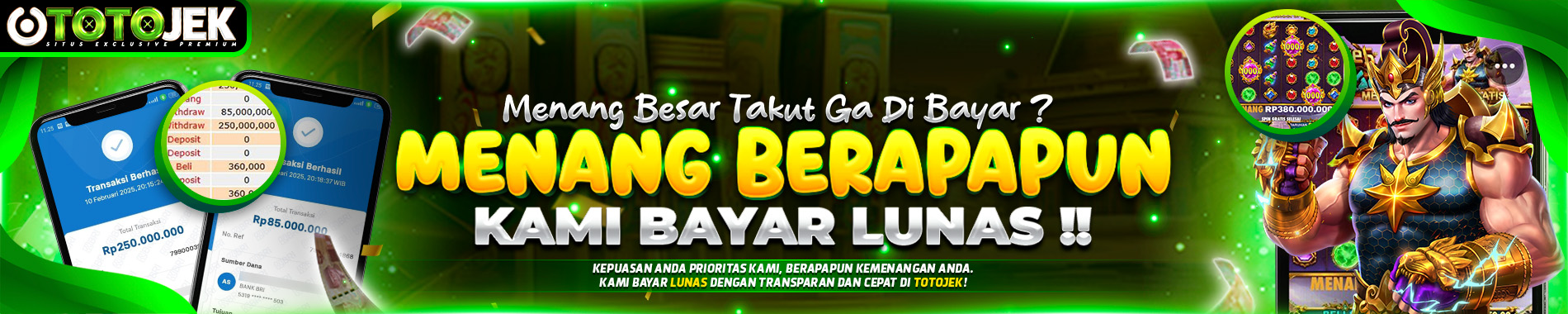 MENANG BERAPAPUN DI BAYAR LUNAS TOTOJEK